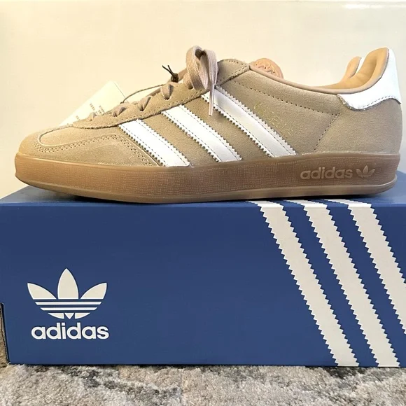 adidas | Shoes | Adidas Gazelle Indoor Sneakers Beigewhite Sneakers Womens  Size 8m Nib | Poshmark